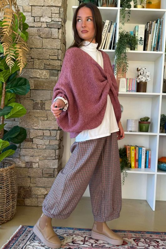 Big Softie Batwing Or Butterfly Knit Plum /13=